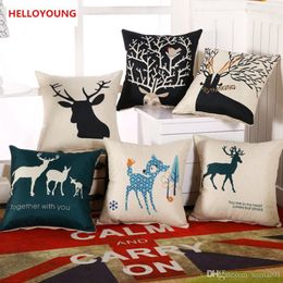 Hot sales Luxury Cushion Cover Pillow Case Home Textiles supplies Lumbar Pillow Deer head decorative throw pillows chair seat