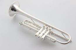 Professional YTR-4335GS Trumpet Instruments All Silver Plated Carved B Flat Brass Trompeta Musical Instrument Bb Trompette Made in Japan