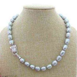 Stunning 11-12mm South Sea Silver Grey Pearl Necklace 18 Inch
