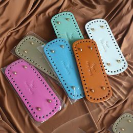 Bag Parts & Accessories Oval Long Bottom For Knitted PU Leather Handmade With 44 Holes DIY Crochet 20x8cm