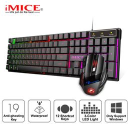 Wired Gaming Mouse Kit 104 Keycaps With RGB Backlight Russian keyboard Gamer Ergonomic Mause For PC Laptop