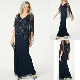 Chiffon 2021 Mother Of The Bride Dresses Shawl With Sequined Groom Mothers Outfit Wedding Guest Dress