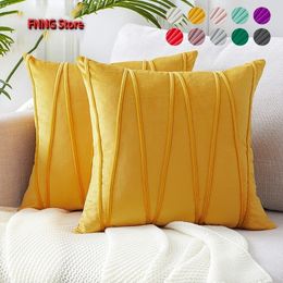 Soft Velvet Striped Cushion Covers Nordic Throw Pillows Cover Cases Decorative Pillowcases For Home Sofa Seat Chair 210317