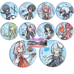 Pins, Brooches 10PCS Anime That Time I Got Reincarnated As A Slime Cartoon Badge Brooch Collectible Pin Backpack Bags Collection Accessories