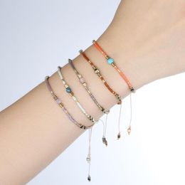 Miyuki Tiny Seed Beaded Bracelets Handmade Colorful Friends Strand Stretch String For Women Men Charm