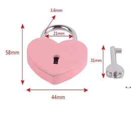 Valentine's Day Party Gifts 7 Colours Heart Shaped Concentric Lock Metal Mulitcolor Key Padlock Gym Toolkit Package Door Locks ZZF13154