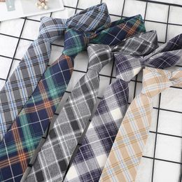 Bow Ties Men's Tie Classic Fashion 6cm Retro Vintage Plaid Colorful Cotton Necktie Accessories Daily Wear Cravat Wedding Party Gifts