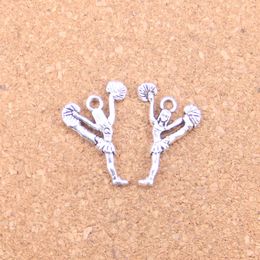 120pcs Antique Silver Bronze Plated cheerleaders cheering dance Charms Pendant DIY Necklace Bracelet Bangle Findings 26*17mm