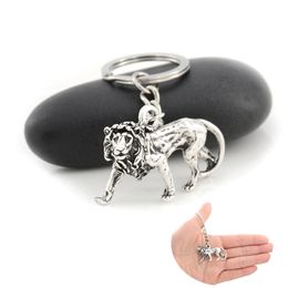 Vintage Retro Style Lion Chain Cute Animal chains rings Women Bag Charm Key Pendant Jewellery Gift Whole Bulk Lots