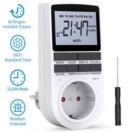 Timers EU 16A 120V Relay LCD Digital Weekly Programmable Plug In Timer Switch Socket/Electronic Socket