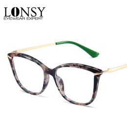 Sunglasses LONSY Anti Blue Light Blocking Reading Glasses Women 2022 Cat Eye Prescription Diopters Business Office Eyewear