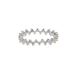 Cluster Rings 925 Sterling Silver Engagement Band Prong Setting Cubic Zirconia Simple Small Finger Ring
