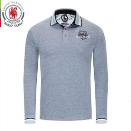 Fredd Marshall Polo Shirts Men Brand Embroidery Casual Business Polo Shirt Male Long Sleeve 100% Cotton Warm Polos FM061 210527