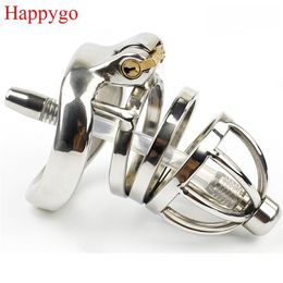 Stainless Steel Stealth Lock Male Chastity Device with Urethral Catheter,Cock Cage,Penis Ring,A275-1 210324