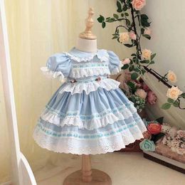 Baby Girl Spanish Lolita Princess Dresses For Toddler Children Summer Lace Turkey Vintage Kids Birthday Party 210615