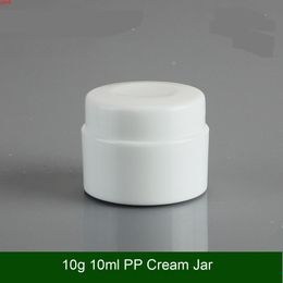 300pcs/lot 10ml 10g Portable Plastic Cosmetic Empty Jars White Bottles Eyeshadow Makeup Cream Lip Balm Container Potsgood qualty