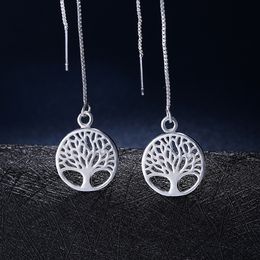 Wholesale 925 Sterling Silver Earrings Dangles For Women Wedding Jewellery Tree Of Life Girl Gift Cute Fashion Christmas