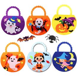 Gift Wrap Halloween Candy Bag Handbags Children DIY Handwork Felt Gifts Bags Tote Pumpkin Bags 6 Styles JJA9102