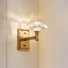 Wall Lamp Interior Corridor Living Room Single And Double Head Bedside El Restaurant European Style Light Luxury Copper Crystal La