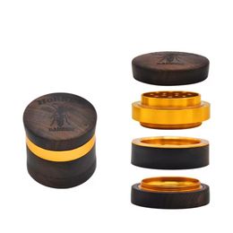 Premium Rosewood Handmade Tobacco Herb Grinder 60 MM 4 Layers Aluminium Sharp Diamond Teeth Smoking Herbal Grinders