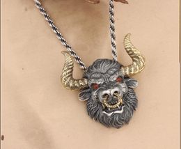 Pendant Necklaces Fashion Domineering Hip Hop Africa Maasai Mara Grassland Cow King Men's Sports Heric Necklace