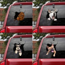 Window Stickers Electrostatic Glass Film Simulation Funny Car Sticker Dog Creative Broken Decorative Painting Waterproof