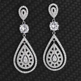 Europe And The United States Retro Hollow Ladies Bohemian Style Earrings S925 Sterling Silver Teardrop Shape