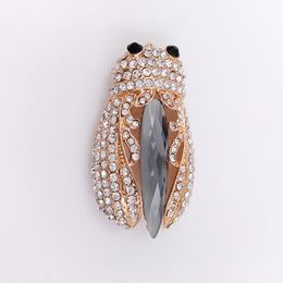 High Quality Luxury Designer Men Women Pins Brooches Alloy Gold Diamond Cicada Brooch for Suit Dress Gift Famous Brand Rhinestone Fashion Jewellery Annajewel