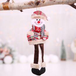 2021 New Christmas Decorations Christmas-Tree Pendant Doll Plaid Hanging Legs Old Man