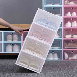 Transparante Plastic Clamshell Box Shoe Flip Cover Drawer Storage Artefact Thickening 2022