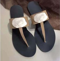 Woman Sandals High quality Stylish Slipper Fashion Classics Flat shoes Slide EUR 35-41 With box