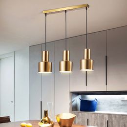 Nordic minimalist Metal Pendant Lamps Golden Restaurant bedroom bedside hanging lamp Kitchen Bar Home decor lighting fixtures