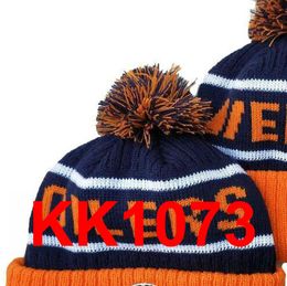 2021 Oilers Hockey Beanie North American Team Side Patch Winter Wool Sport Knit Hat Skull Caps A0