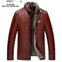 Men's Leather & Faux Genuine Cow Jacket Men Winter Real Fur Coat Plus Size Shearling Wool Coats Chaqueta Cuero Hombre L20002 KJ2636