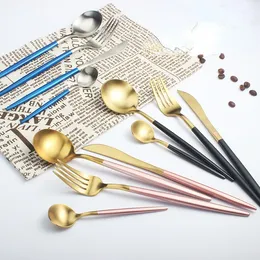 4pcs/set Black Gold Flatware Sets Stainless Steel Fork Knife Spoon Chopsticks Tableware Cutlery Dinnerware Set