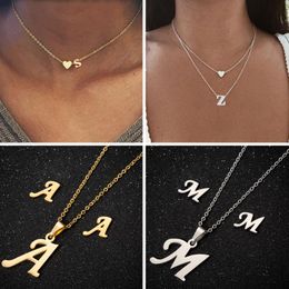 Pendant Necklaces 2021 A-Z Alphabet Necklace Tiny Heart Initial For Women Girls Kids Personalize Jewelry 26 Letter Collier