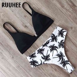 RUUHEE Bikini Swimwear Women Swimsuit High Waist Set Push Up Bathing Suit Beach wear Maillot De Bain Biquini 210621