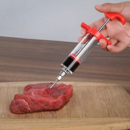 Kitchen Syrings Stainless Steel Needle Meat Marinade Injector Christmas Roasted Turkey Flavouring Syringe BBQ Sauce Injection