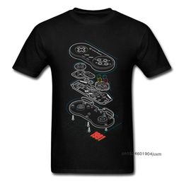 Custom T-shirt Gamer T Shirt Men Controller Anatomy Tops Tees Hip Hop Streetwear Students Arcade Tshirt Black Clothes Cotton 210706