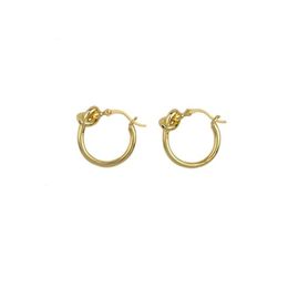 Hoop & Huggie French Jewellery Celi Retro Minimalist Knotted Earrings European And American Designer Ins Cold Wind Gold-plated