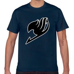 T-shirt da uomo Top T Shirt Uomo Uomini Fairy Tail Anime Guild Logo Felpe con cappuccio Design Black Geek personalizzato Tshirt maschio maschio XXX