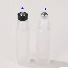 Wholesale Thick 5ml 10ml Frosted Empty Roll on Glass Bottle for Essential Oil With Metal Roller Ball A B
