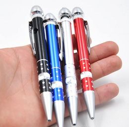 135mm ball pen shaped metal filter Herbal smoking Pipe tobacco Hand cigarette holder 4 colors For Tools Accessories bubblers