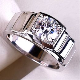 Womens Rings Crystal Jewellery Four claw inlaid trapezoidal men's open ring plated 18K Cluster For Female Band styles