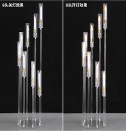 New Style withoutLED Light )Tall Gold Wedding Floor Stand Candelabra for Walkway Pillar Stand Wedding and Party Decoration senyu539