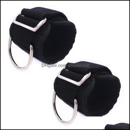 Ankle Support Sports Safety Athletic & Outdoor As Outdoors Wholesale 2Pcs Home Gym Fitness Adjustable Strap D-Ring Attachment For Hine Equip