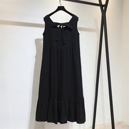 Qooth Sleeveless Casual Summer Dress For Women High Waist Vintage Cotton Linen Long Beach Sundresses Loose Maxi Dress qh2323 210518