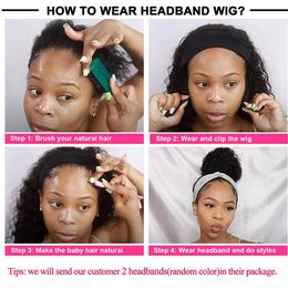 Half Wigs for Black Women Straight Glueless Headband Human Hair Wigs 8-28inch Non Lace Wigs Full 180% Density Scarf Wigfactory direct