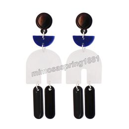 Fishion Acrylic Dangle Earrings Black Geometry Drape Chic Style Jewellery Earrings For Women Funny Party Girl First Choice