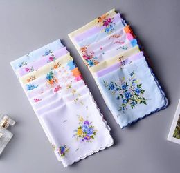 100% Cotton Handkerchief Towels Cutter Ladies Floral Handkerchief Party Decoration Cloth Napkins Craft Vintage Hanky Oman Wedding Gift